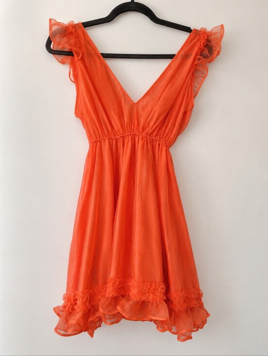 Roberta Lingerie Other - Vintage Roberta Lingerie New Zealand Coral Sheer Nylon Babydoll Nightgown Small